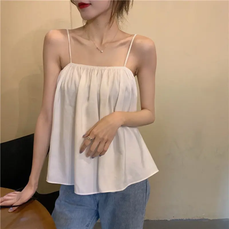 Women's Camisole Summer Thin Loose Spaghetti Straps Simple Versatile Streetwear Women's Casual