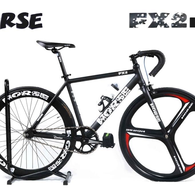 Xe Fixed Gear HORSE FX2 khung nhôm bánh trước ba đao tay cong kèm nhiều quà tặng - và xe HORSE 3.0 khung nhôm bánh trước 3 đao có phanh + nhiều quà tặng sports