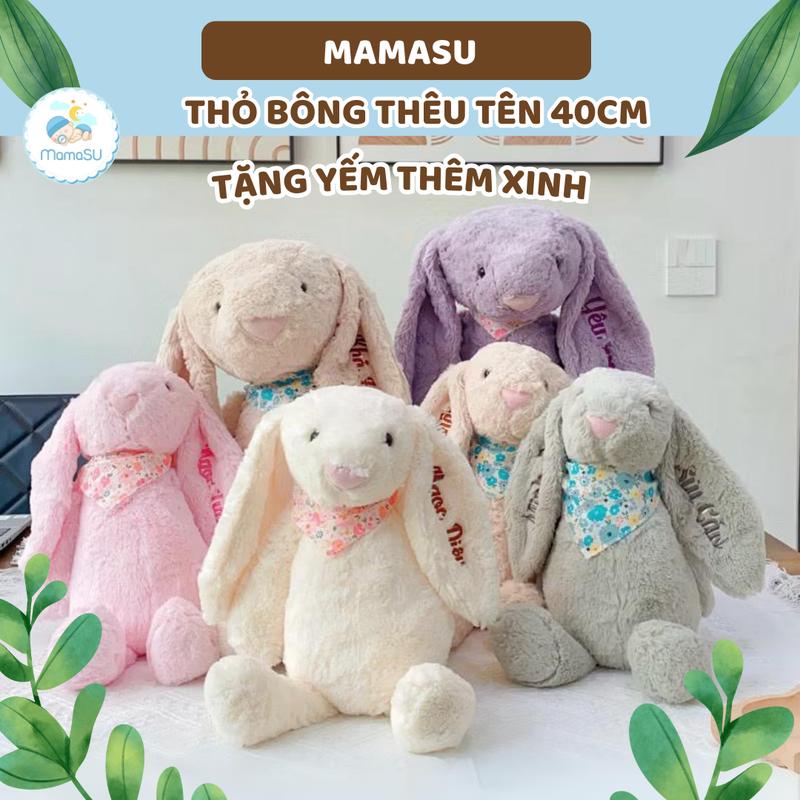 THÊU TÊN + TẶNG YẾM Thỏ Bông Lông Mềm Thêu Tên Cho Bé Theo Yêu Cầu 40Cm Món Quà Ý Nghĩa Thỏ Thêu Tên Tặng Bạn Gái Quà Tặng Ý Nghĩa pam thỏ