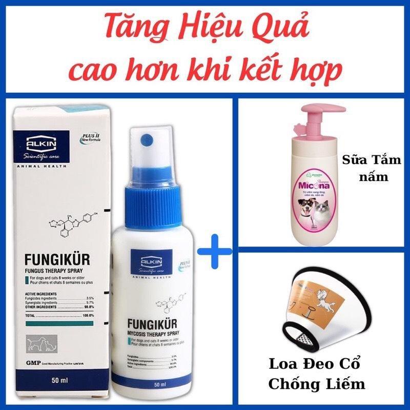 Thuốc xịt nấm viêm da cho  chó ALKIN FUNGIKUR chính hãng thuốc  bả mèo