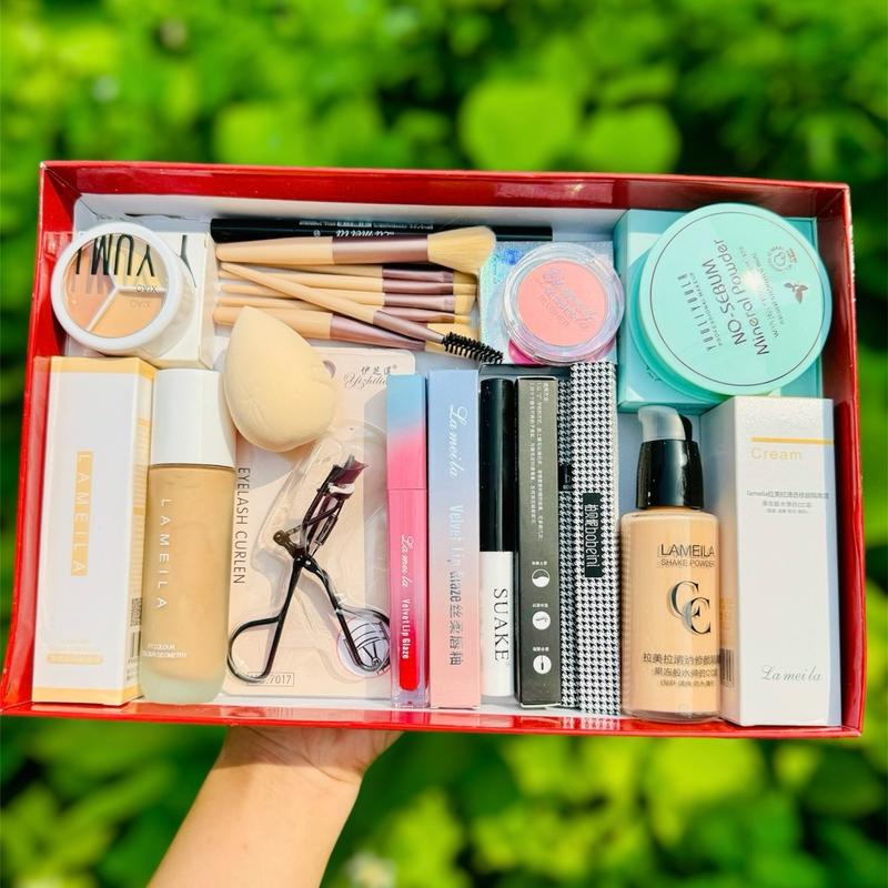[Tặng Túi Đựng] Bộ Trang Điểm 12 Món Sản Phẩm Makuep Cho Nữ Đầy Đủ Các Món Trang Điểm Cơ Bản Kem Nền+Kem Lót+ Phấn Phủ+Tạo Khối +Son Môi + Mút Tán Kem+ Má Hồng Mỹ Phẩm Cosmetic