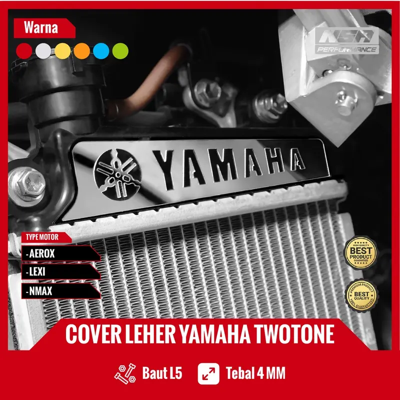 NSA GARNISH COVER LEHER RADIATOR YAMAHA TWO TONE Leher Radiator AEROX NMAX LEXI Aksesoris Motor NSA Performance Akrilik Engine Laser Motorcycle 0