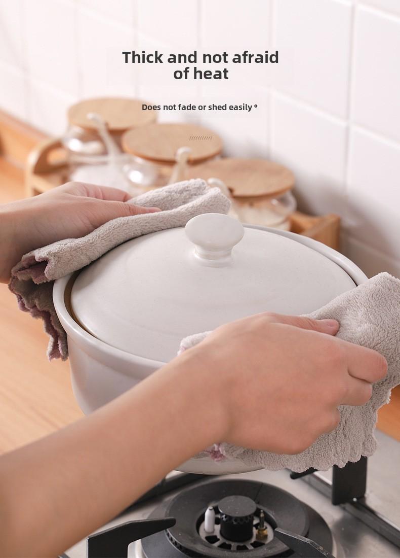 Product Introduction of Kitchen Cleaning Rag Absorbent Dishcloth Thickened Dishwashing Towel Lint-Free Easy to Clean 6