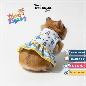 Baju Sugar Glider / Hamster Dress Dino ZigZag Untuk Hewan Kecil | Y Belanja Gaes!