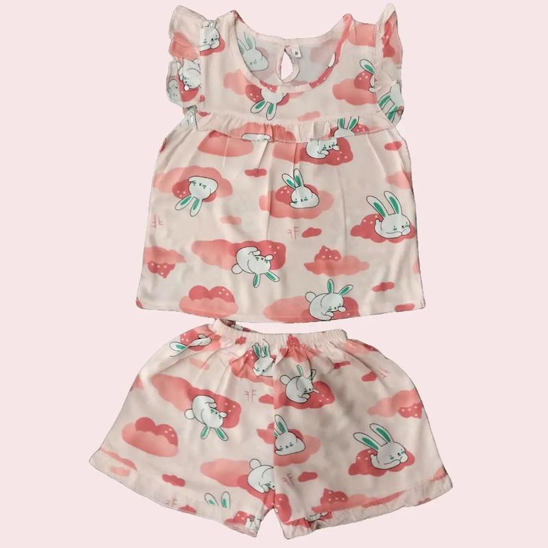 Combo 3 bộ lanh (tole) loại 1 mềm mại thoáng mát cho bé gái họa tiết hình thú dễ thương size (5-38) kg ( Màu ngẫu nhiên) to le đồ tole