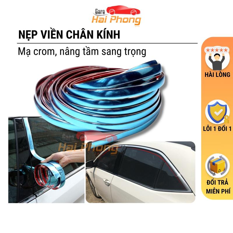 Cuộn 13M Nẹp Viền Trang Trí Chân Kính Ô Tô Mạ Crom Bản 1cm - 2cm - 3cm nẹp viền kính- nẹp cửa xe