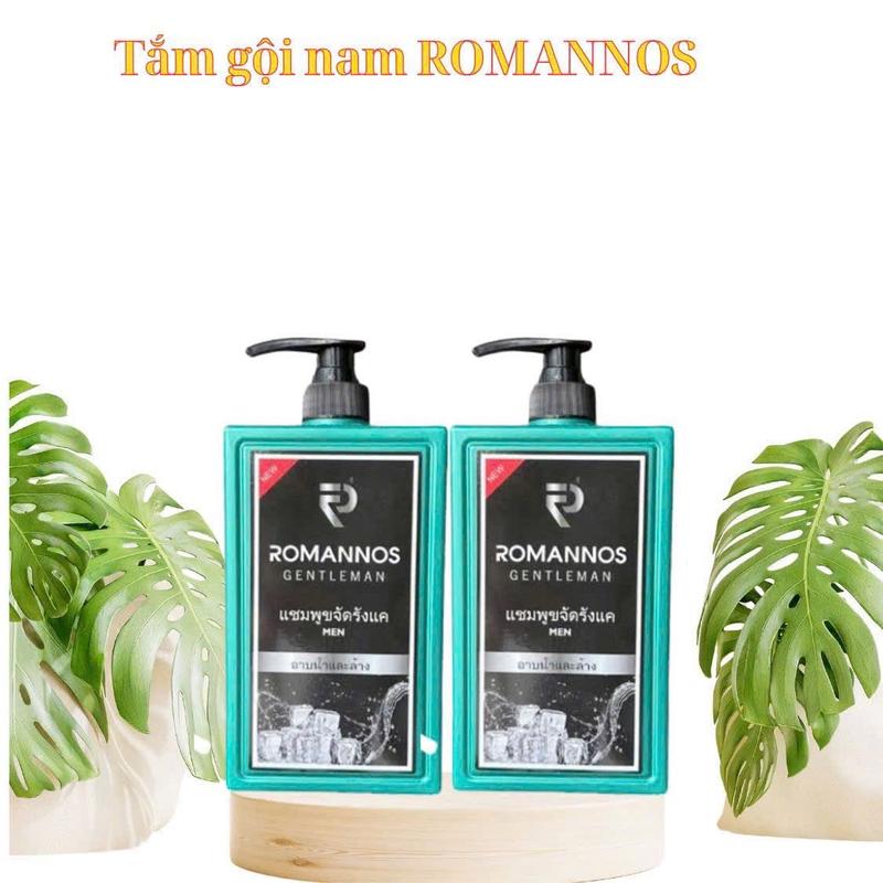 Combo 2Chai sữa tắm ,dầu Gội 2in1 ROMANOS 650ml hương thơm bạc hà nhẹ nhàng mát mẻ
