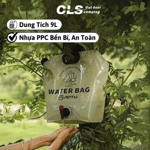 Túi đựng nước dã ngoại kèm vòi chính hãng CLS cao cấp dung tích 20L, Túi nước camping PVC tiện lợi
