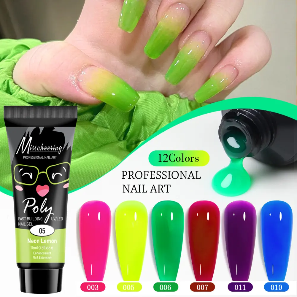 เจลต่อเล็บ, 15ml, คริสตัล Extender, โพลีเจล, เคล็ดลับเล็บ, ศิลปะความงามสำหรับเล็บ