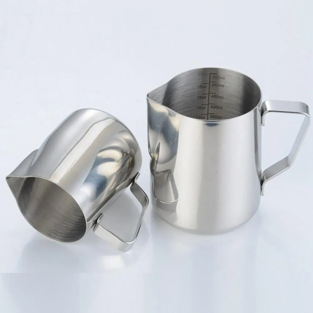 Stainless Steel Milk Jug, 1 Count 350ml Coffee Latte Art Milk Froth Cup with Handle, Coffee Making Tool for Home Office Use