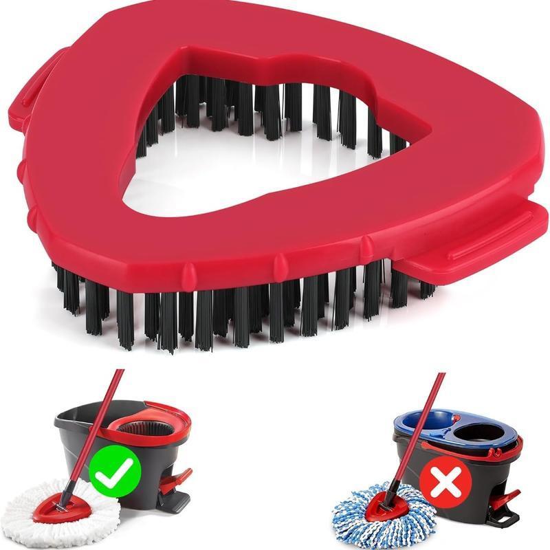 Product Introduction of Triangle Mop Head, 1/2 Counts Spin Rotatable Replace Floor Scrubber Brush, Hard Bristle Cleaning Mop Head for Bathroom Kitchen Pool, Glass and Tile Walls 0
