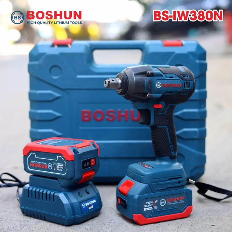 Máy Siết Bulong BOSHUN BS-IW380N Đầu 2 trong 1, Điều tốc 3 cấp, Chế Độ Auto Stop, Lực siết 380N Bảo Hành Chính Hãng 2