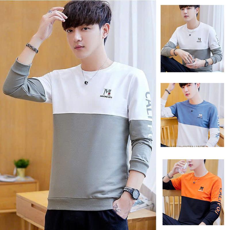 Product Introduction of Áo thun dài tay nam vải da cá tici phom áo suông Menswear Hoodie Top- Việt Nam Nhung Tim áo  nỉ 9