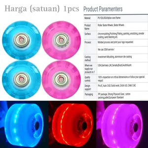 Roda/Wheel Skateboard Flashing led PU wheel size 54*36mm