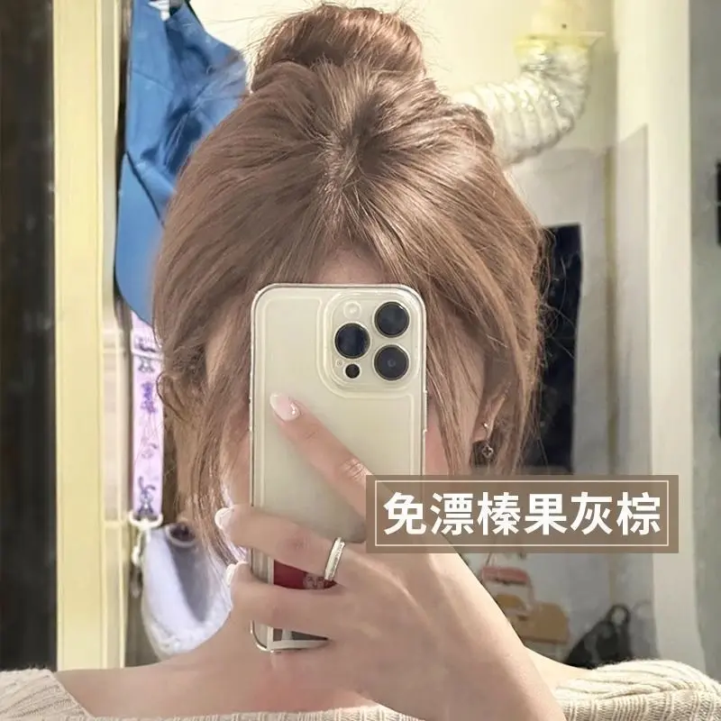 Filbert Gray and Brown Popular Color for Hair Dyeing Hair Dye Brown New Style 2024 Popular Natural White Plants for Students at Home
