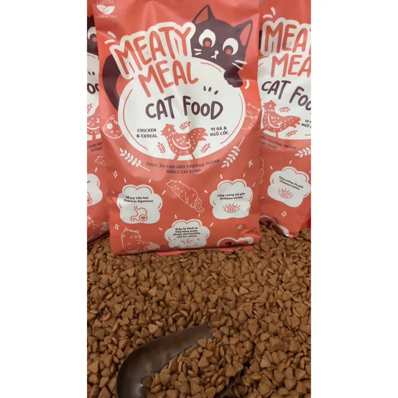 Thức ăn hạt khô cho mèo Meaty Meal 1kg cao cấp cho mèo trưởng thành 1