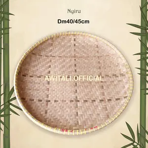 Tampah Nampan Bambu Bulat Kotak 40 45 cm Nyiru Cecempeh Tumpeng Kitchenware