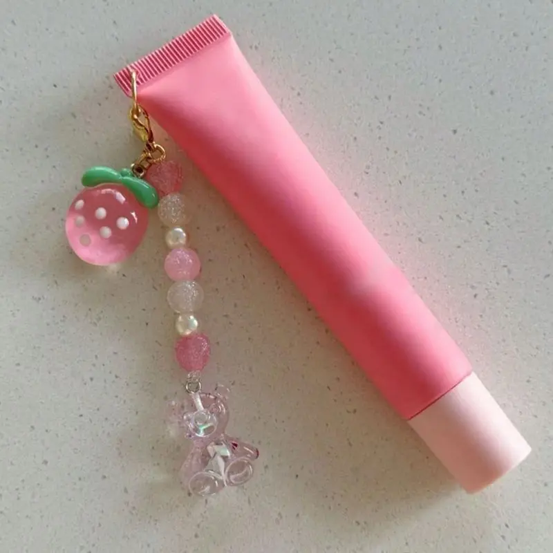 DIY Keychain Material Package, 1 Set Portable Holder Charm Keychain Cap for Lip Balm, Bag Decor, Holiday Gifts, Party Favors 4