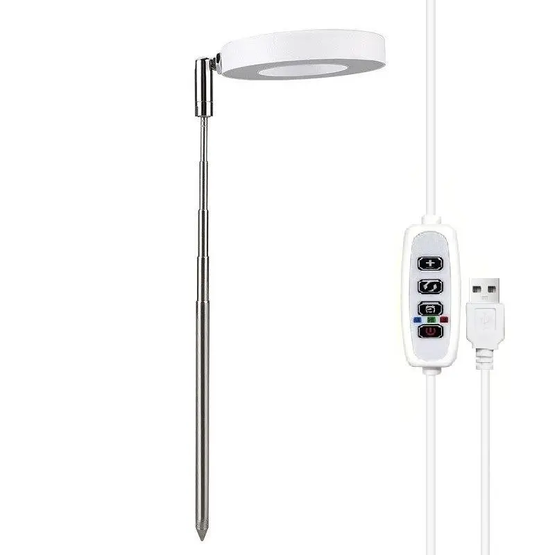 USB Powered Retractable LED Plant Light, 1 Count Angel Ring Full Spectrum Flower Timer Plant Light With Automatic Timer, Adjustable Light Suitable For Small Plants, Modern, Garden, Built to Last 4