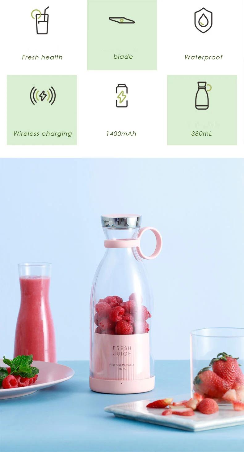 Product Introduction of Portable Electric Juicer Blender Usb Mini Fruit Mixers Juicers Fruit Extractors Food Milkshake Multifunction Juice Maker Machine kettle mini  chopper  blender portable  juicer  blender sausage  egg  machine stone  grinders  food  machine 38