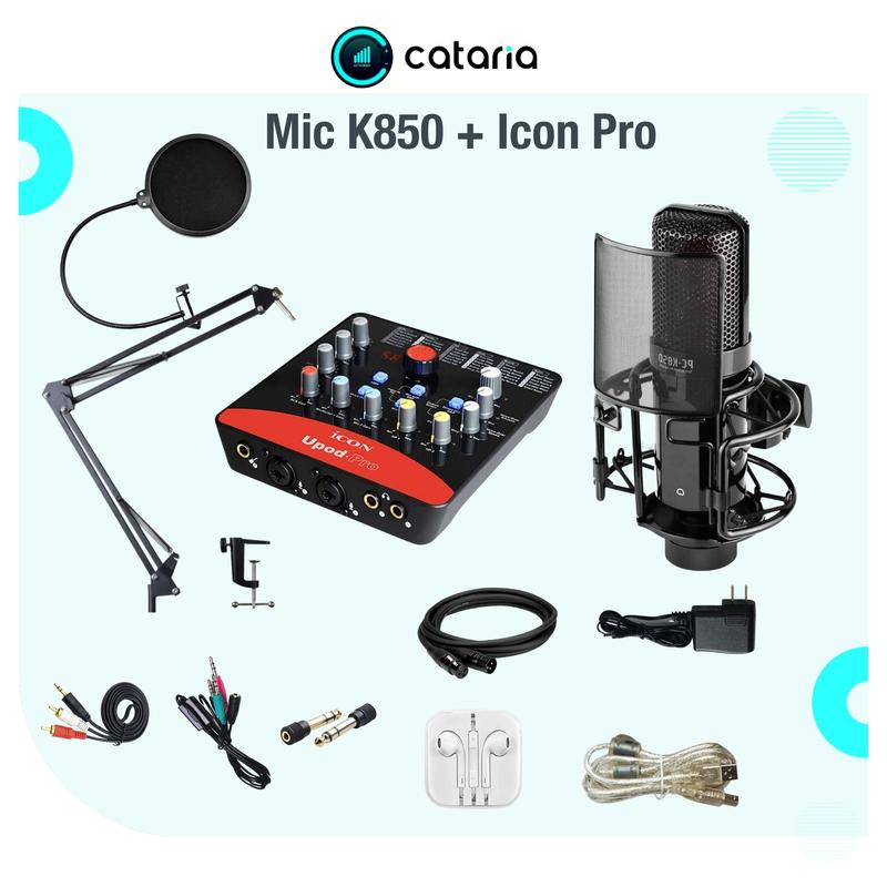 Bộ Mic Live Thu Âm Cao Cấp Mic Takstar K850 và Sound Card ICON PRO Tặng tai Nghe Đèn Live Cataria