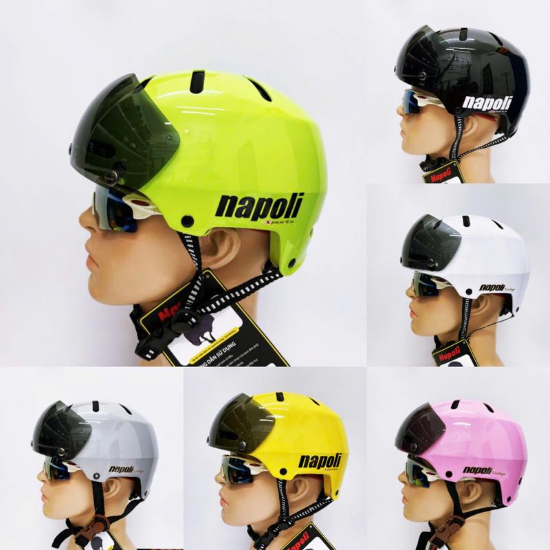 Mũ Bảo Hiểm NAPOLI N05 Có Kính Hít Nam Châm Siêu Nhẹ Và Thoáng Mát .