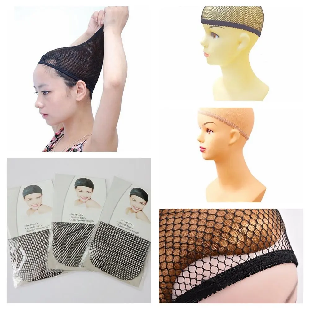 Unisex Lace Black/Nude Hair Mesh Snood Bald Cap Wig Stocking