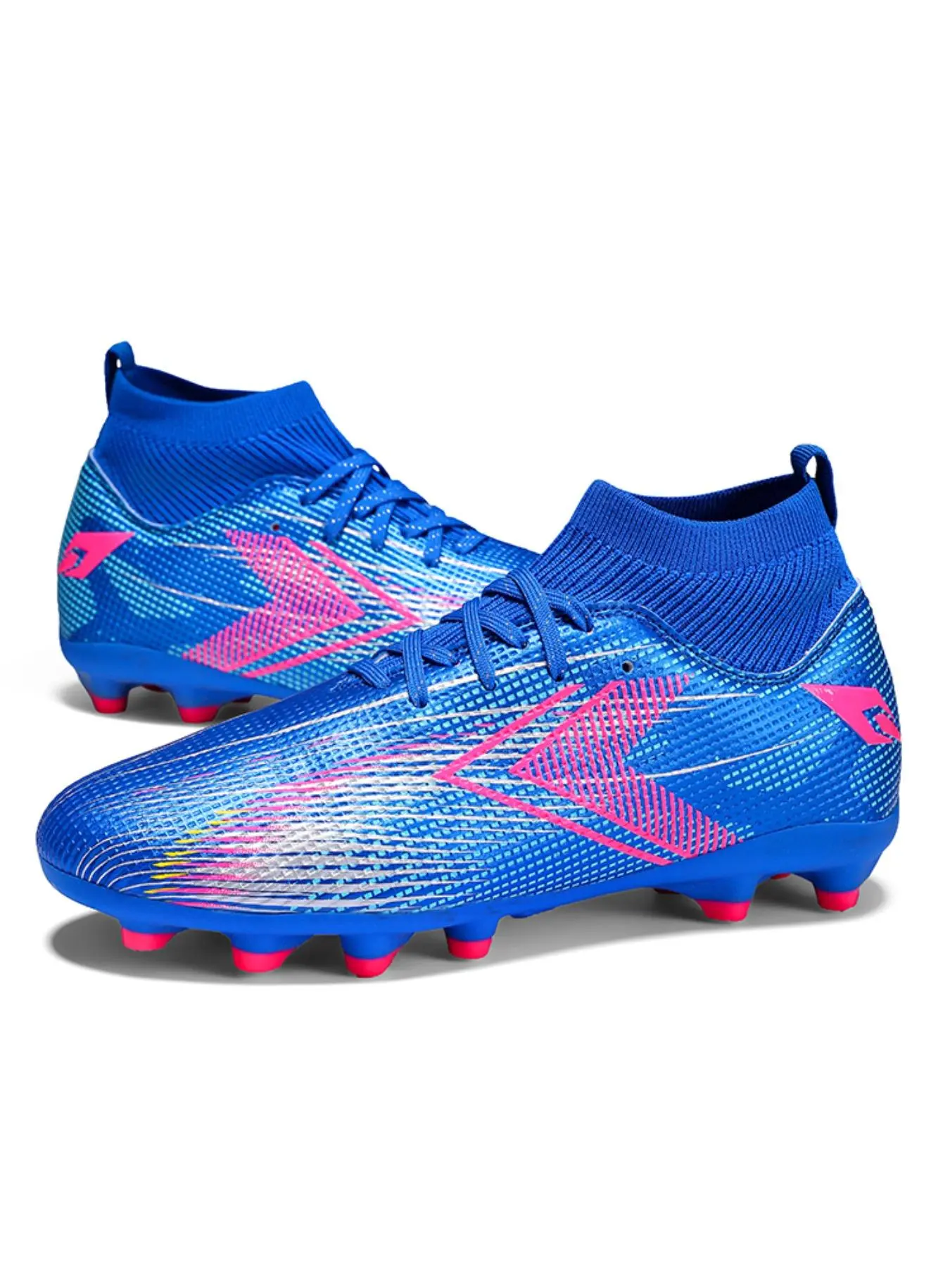Men's Colorblock Slip On Football Boots, Breathable Comfortable Non-slip Football Shoes, Professional Training Shoes for All Seasons