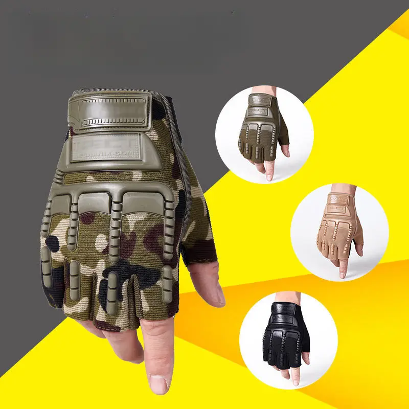 Men's Half Finger Sports Cycling Gloves Outdoor Training Tactical Mountain Bike Anti-slip Wear-resistant CJ Gloves