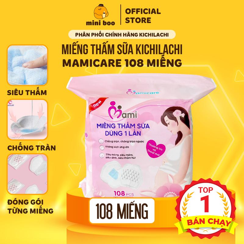   Mới  Miếng lót thấm sữa Kichilachi MamiCare chống tràn tiện ích loại 32 miếng & 108 miếng 100 miếng - MINIBOO 