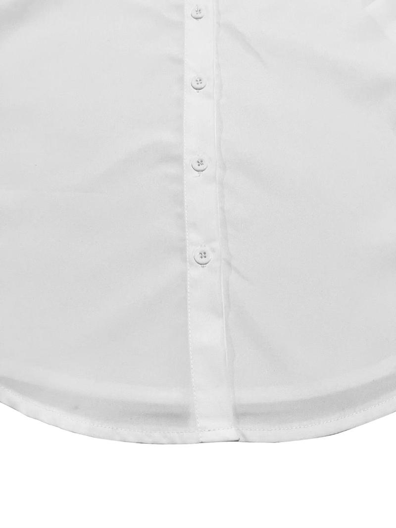 Product Introduction of Women's Plain Collared Button Shirt, Casual Long Sleeve Top for Spring & Fall, Women's Clothing for Daily Wear 7