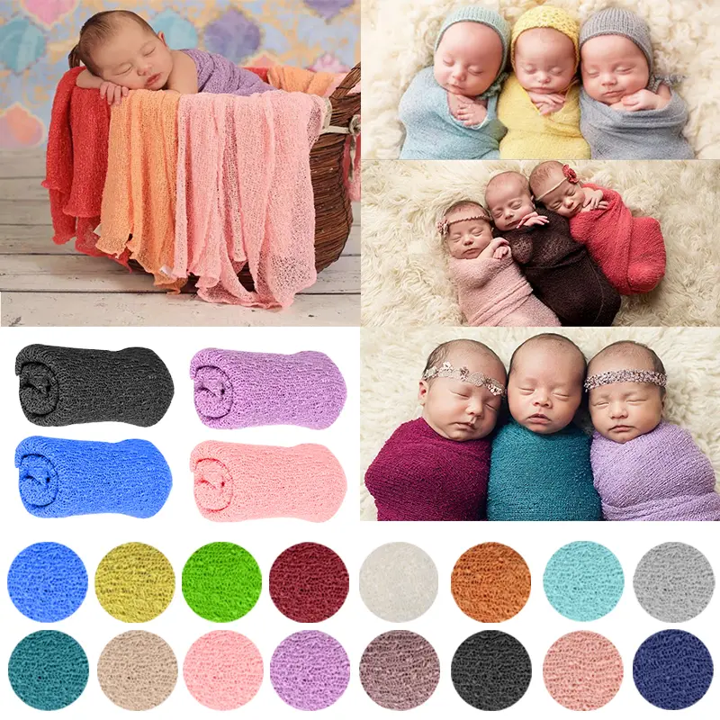 40*150cm Cute Newborn Baby Photography Photo Prop Stretch Wrap Baby Long Ripple Wrap #252191