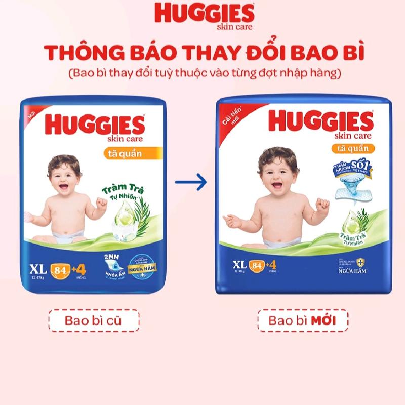 Tã quần Huggies cambo 2 gói xl84+4 tổng 176 miếng cho bé 12 đến 17kg Voi tã bỉm gia hân bỉm có vạch báo đầy tả cho đùi ếch Nữ pun