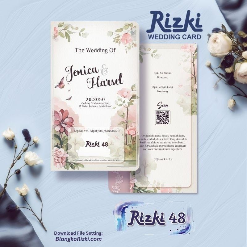 Undangan Pernikahan RIZKI 48 Elegan Modern Paket Lengkap 100 PCS Gratis Label & Plastik - JanjiKita | Default