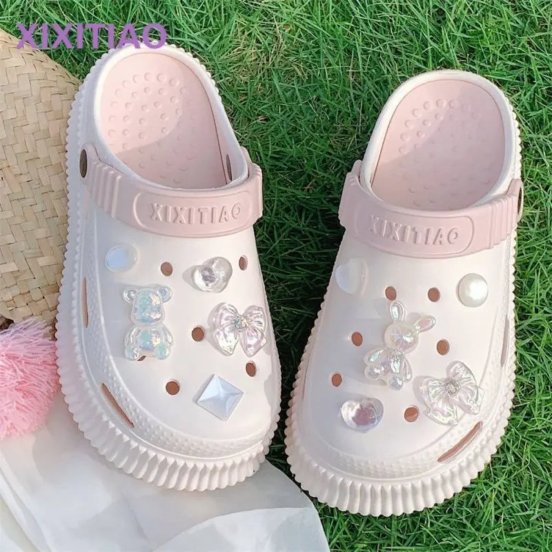Giày Coros, Đế Xuồng Ưa Nhìn, Dành Cho Nữ, Thích Hợp Cho Mùa Hè Và Các Hoạt Động Ngoài Trời, Thời Trang, Phong Cách Cổ Tích Ngọt Ngào, Không Trơn Trượt, Với Kim Cương Giả Pha Lê, Thích Hợp Cho Các Hoạt Động Bãi Biển, Năm 2025 7