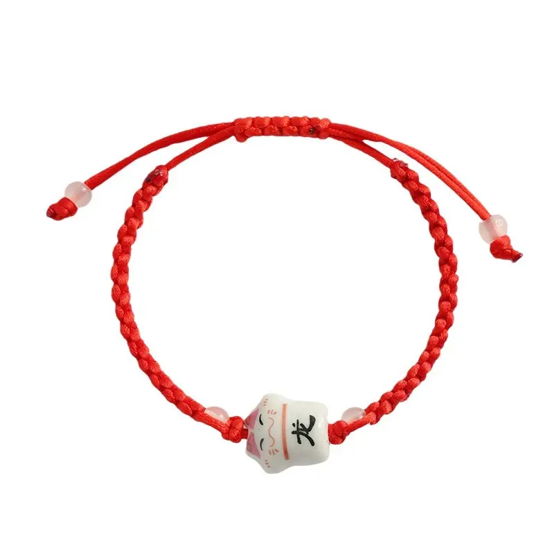 Phước Lành Cung Cấp, Thủ Công, Dệt, Nút Thắt Phẳng, Thiết Kế Mèo May Mắn, Mèo Gốm,   Dây  12 Cung Hoàng Đạo tui mu vong  vong    ngoc  trai Ngọc Phụ Kiện lac  co  la may man chuỗi  tình  bạn       safety  pin        rắn citrine     dây         quang 4