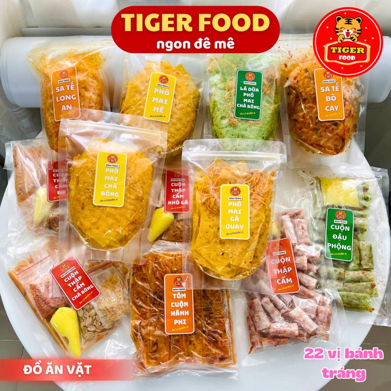 Bánh Tráng Trộn 22 Vị Siêu Ngon TIGER FOOD Bánh tráng bơ - Xì Ke - Phô mai - Sa tế - Cuộn thập cẩm -Lá dứa - Ăn là ghiền- Đồ ăn vặt snack Cay Thức Ăn - Cake banh  trang tron banh  trang xikecay