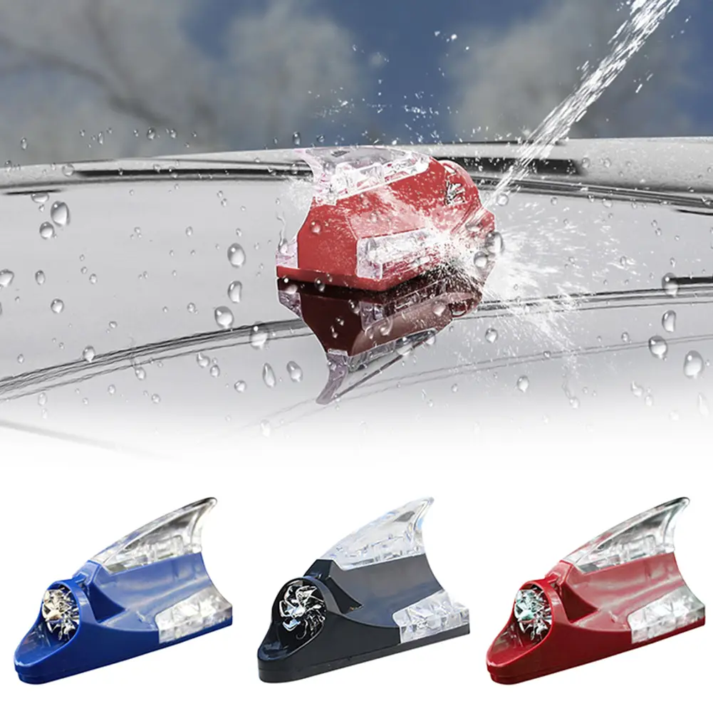 Car Auto Styling Wind Power Shark Fin Shaped LED Warning Flashing Light Lamp