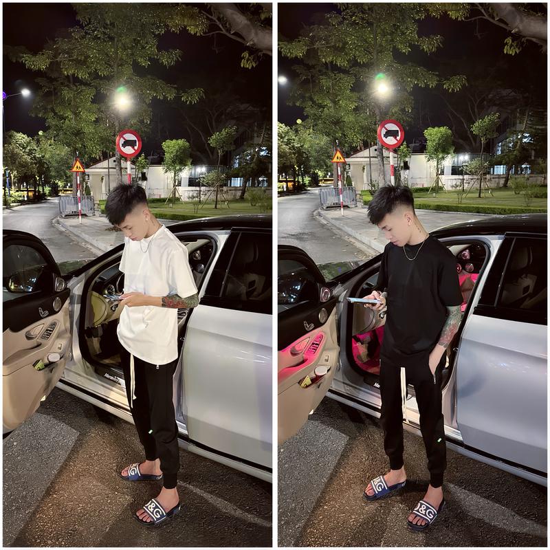 Áo Thun Nam Trơn Hai Màu Đen Trắng Chất Liệu Cotton 2 Chiều Thấm Hút Mồ Hôi