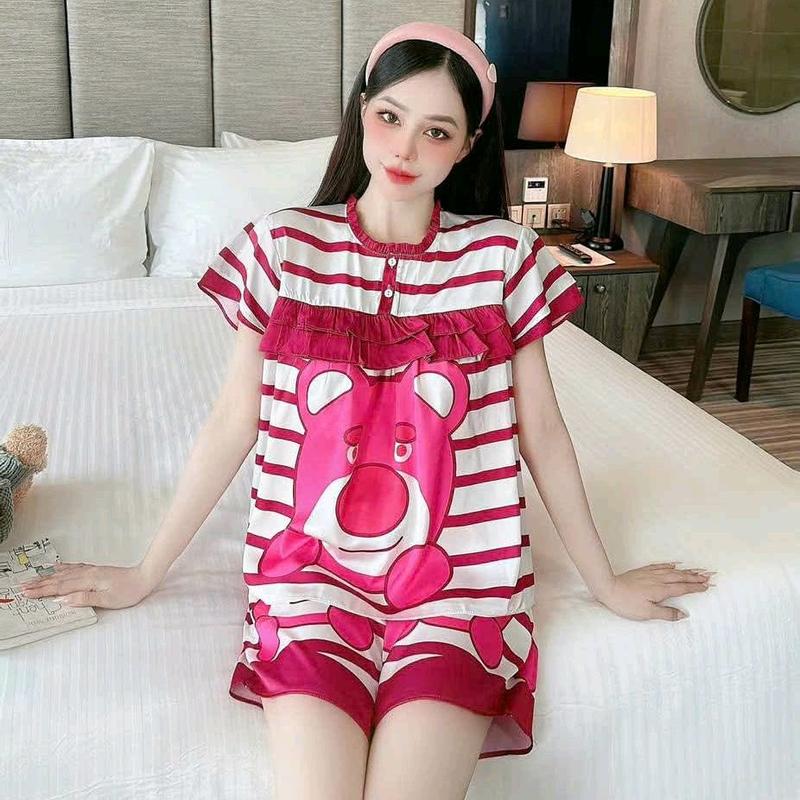 Đồ bộ đùi hoạ tiết hoạt hình tay 2 tầng dễ thương cho nữ 2