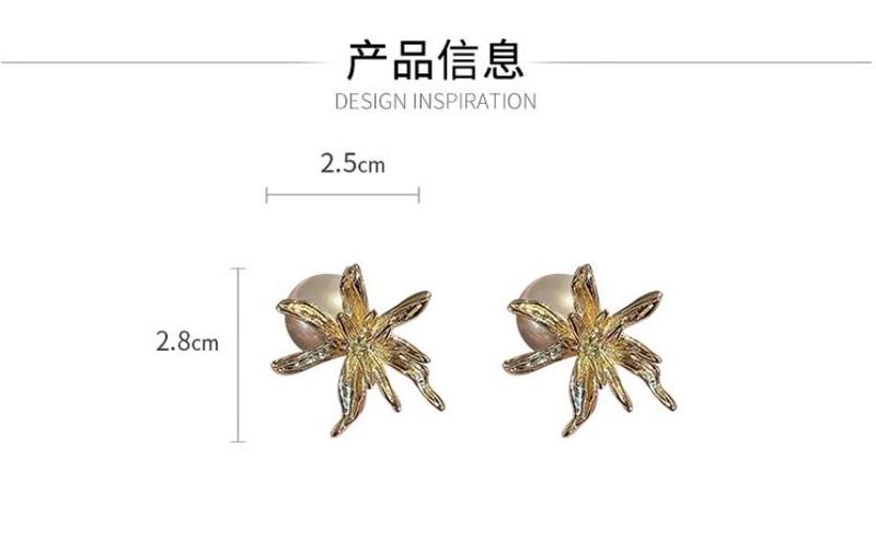 Product Introduction of Silver Needle Pearl Flower Two-Way Earrings Korean Niche Design Retro Stud Simple Versatile Earrings for Women 2