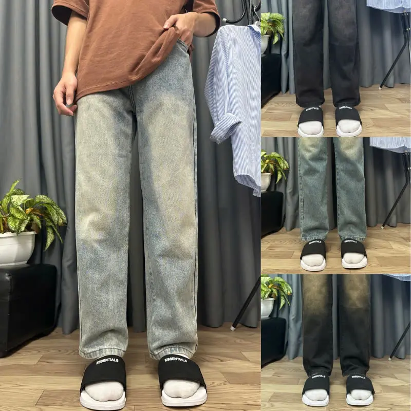 Quần Jean Nam 20We ống suông Wash Màu Chất jean dày dặn bên màu phong cách Hàn Quốc - Pants, Menswear