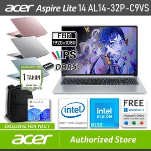 ACER Aspire Lite 14 AL14-32P-C9VS Intel N150 8/512GB SSD Windows 11 OHS 14" inch WUXGA IPS Light Silver, Fresh Blue, and Nude Pink