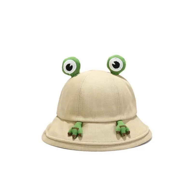 ￼Mũ Tai Bèo Hình Chú Ếch Dễ Thương Cho Nữ Nón Bucket Hoạt Hình Phong Cách Hàn Quốc Cap Len 4