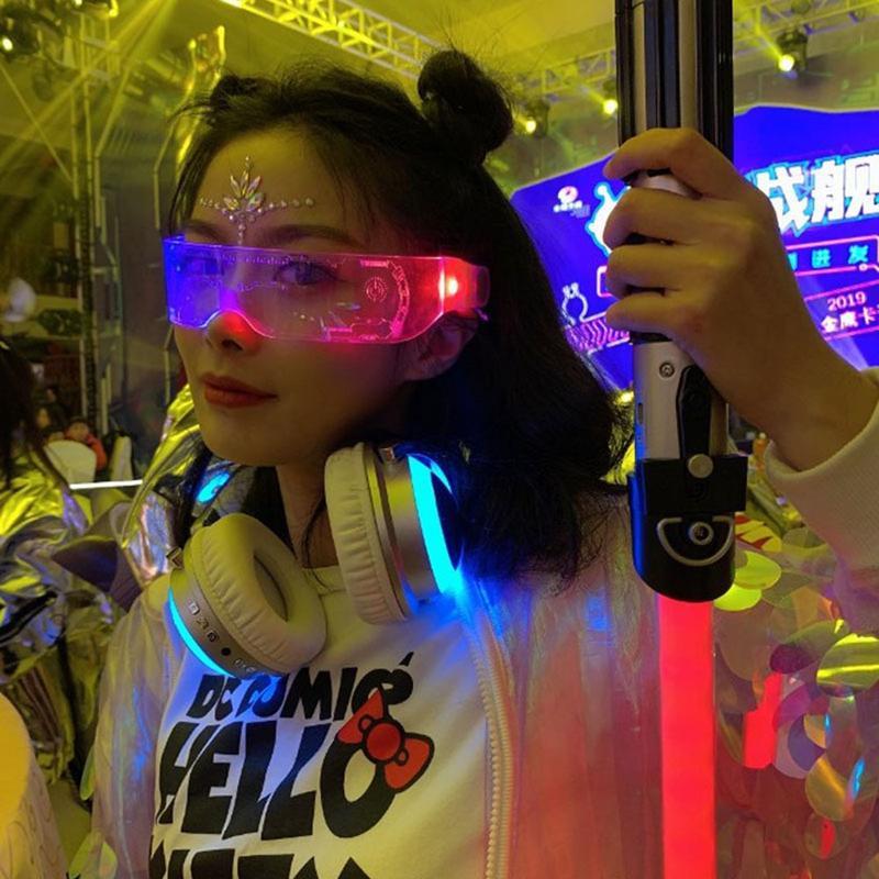 Kính Râm Phát Sáng LED Cho Nam Và Nữ, Kính Râm Punk Cổ Điển, Thời Trang, Tiệc Tùng, Giáng Sinh, Nhiều Màu Sắc, Ánh Sáng, Bóng UV400 3