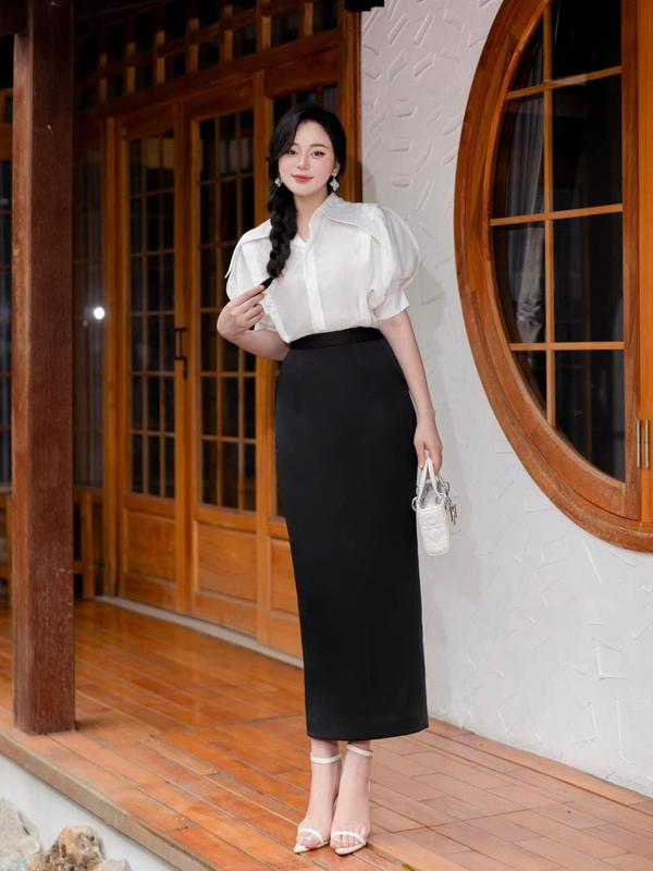 Chân Váy Susuclothing Dáng Dài 90cm có lót Qua Gối Maxi Có Túi Xẻ Sau Bản Cạp Lưng Cao CV07 - Nữ