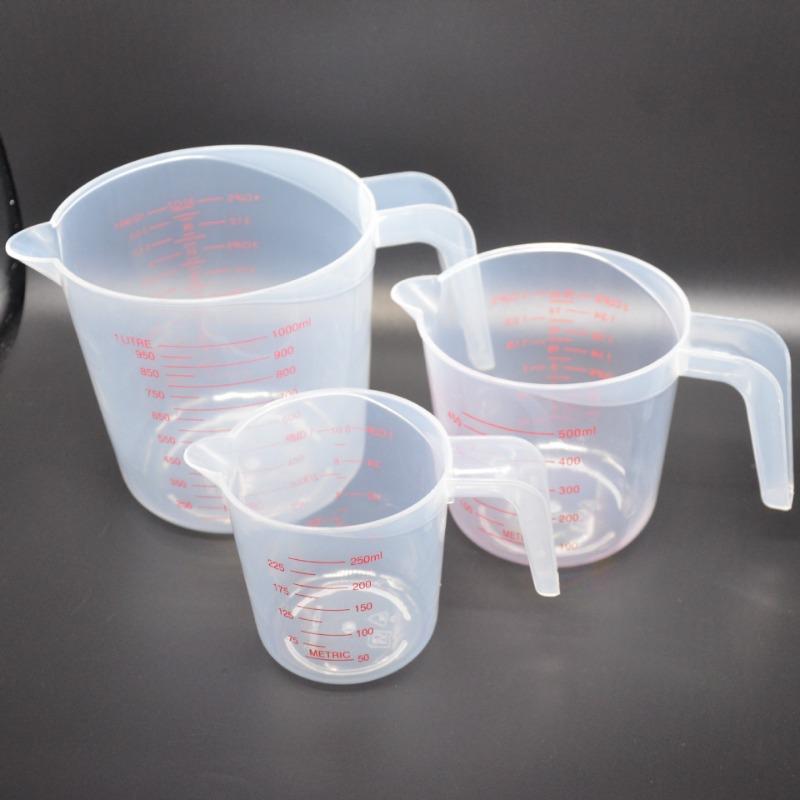 Product Introduction of Plastic Transparent Graduated Measures Cup Household Kitchen Baking Measuring Tool Set Handle Design Cups 12