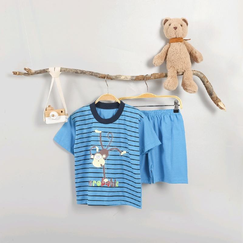 Stripi Series Setelan Tangan Pendek (3302) Fashion lucu kaosanak salur 7