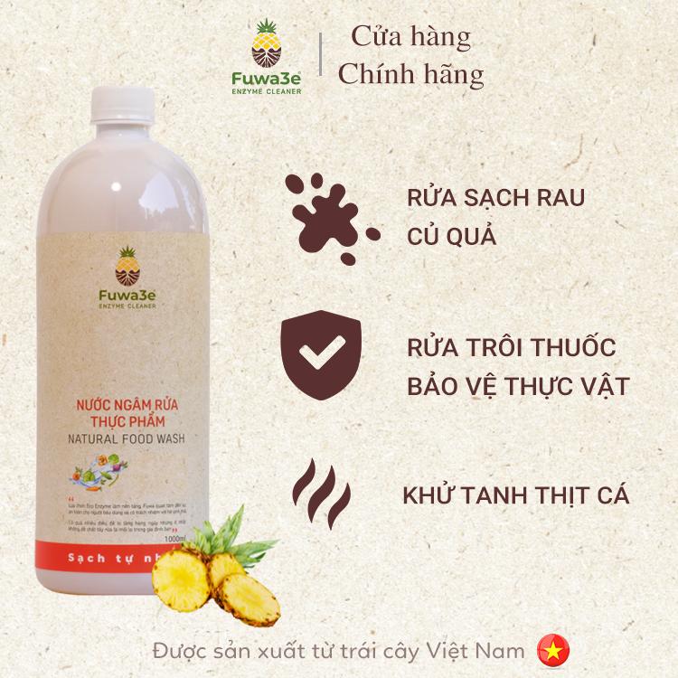 [ Chai 1L - Mua từ 2 chai tặng cốc đong ml ] - Fuwa3e - Nước ngâm rửa thực phẩm chai 1 Lít -  Enzyme dứa nguyên chất