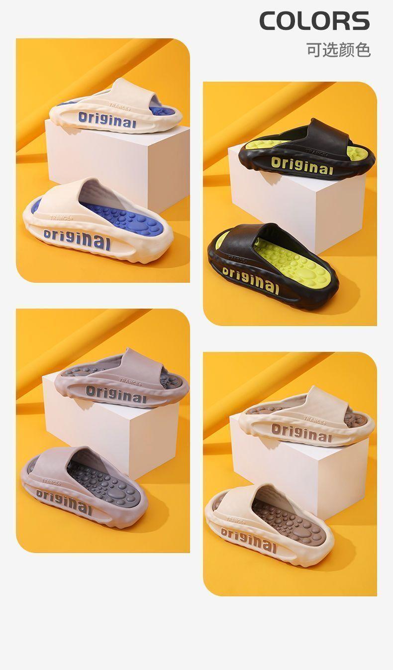 Product Introduction of Men's Slippers Massage Footbed Thick Bottom Trendy New Fashion Sports Indoor Super Thick Sandals Men's Non-Slip Wear-Resistant Shoes Walking Shoes 7